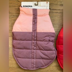 Dog, Sonoma, Pink/Purple Block Puffer Coat/Jacket, Size: Small, NWT